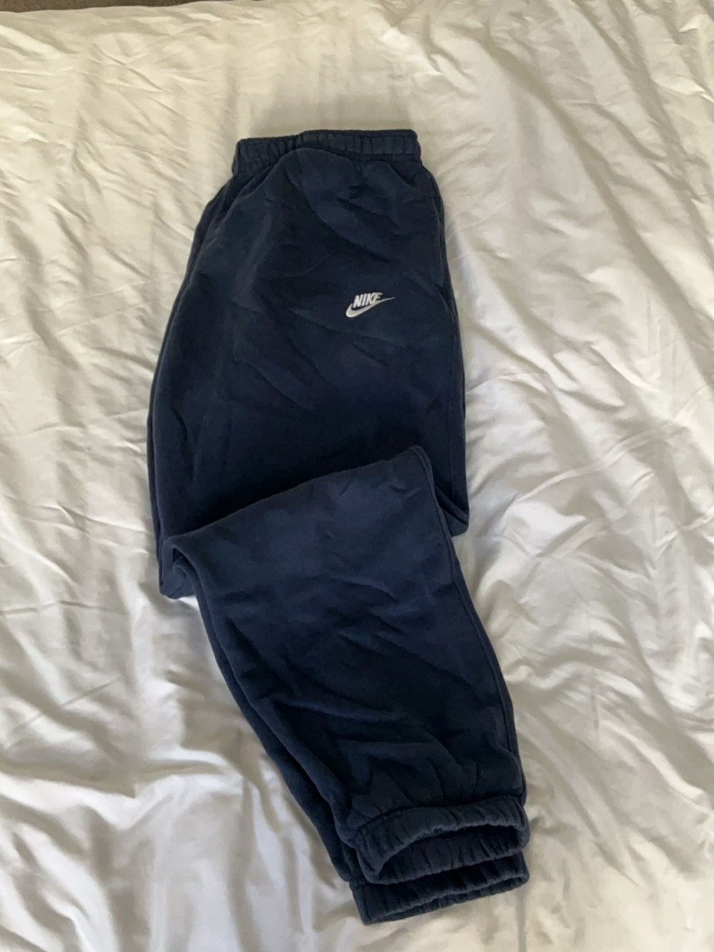 Nike Kids Navy Sweatpants with White Swoosh